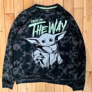Star Wars The Mandalorian The Child Baby Yoda Tie-Dye Graphic Sweater Large